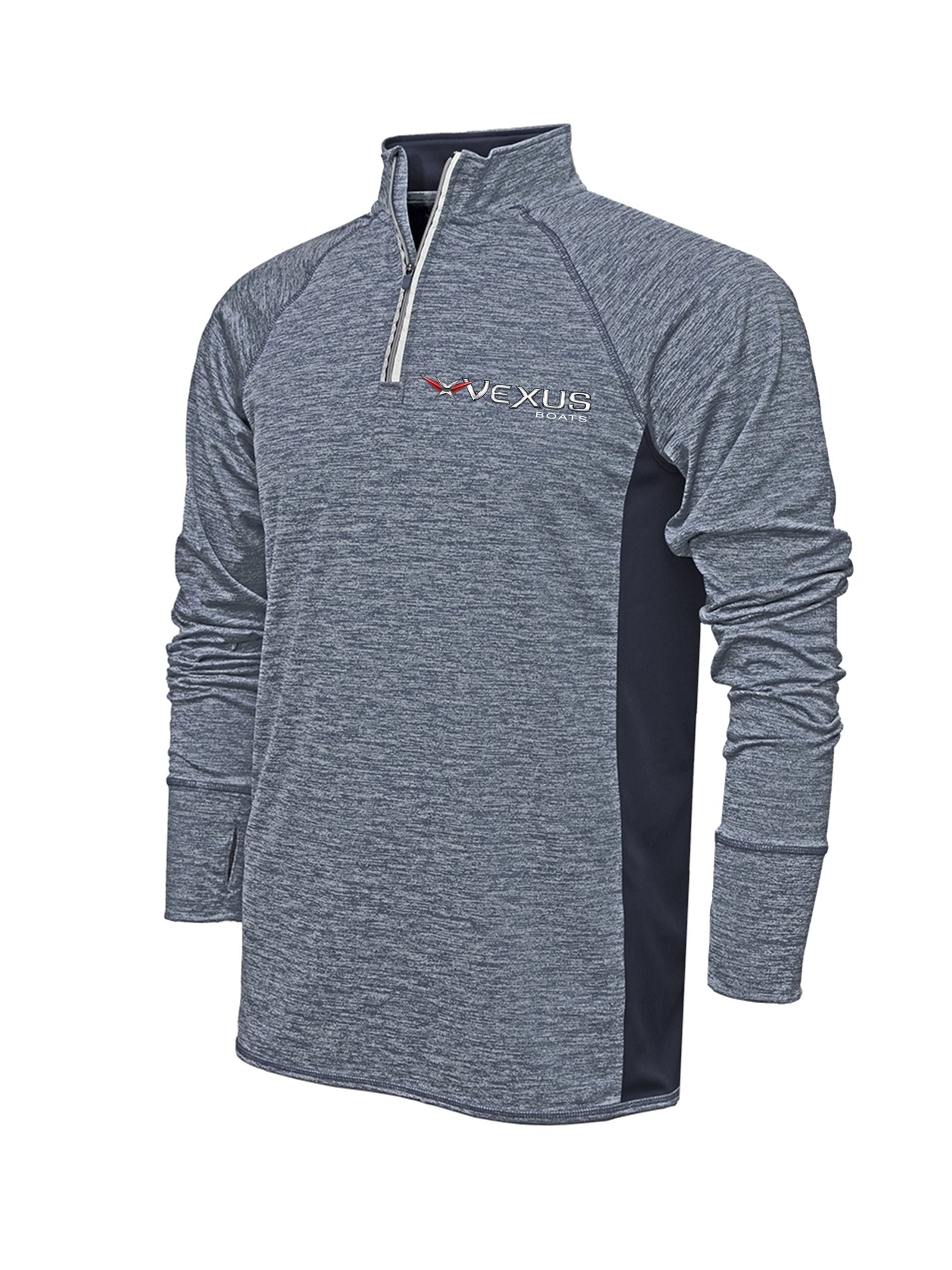 VEXUS® Heather Navy 1/4 Zip Lightweight Performance Pullover