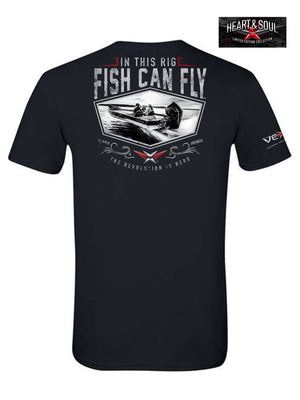 VEXUS® Black Fish Can Fly Performance Tee