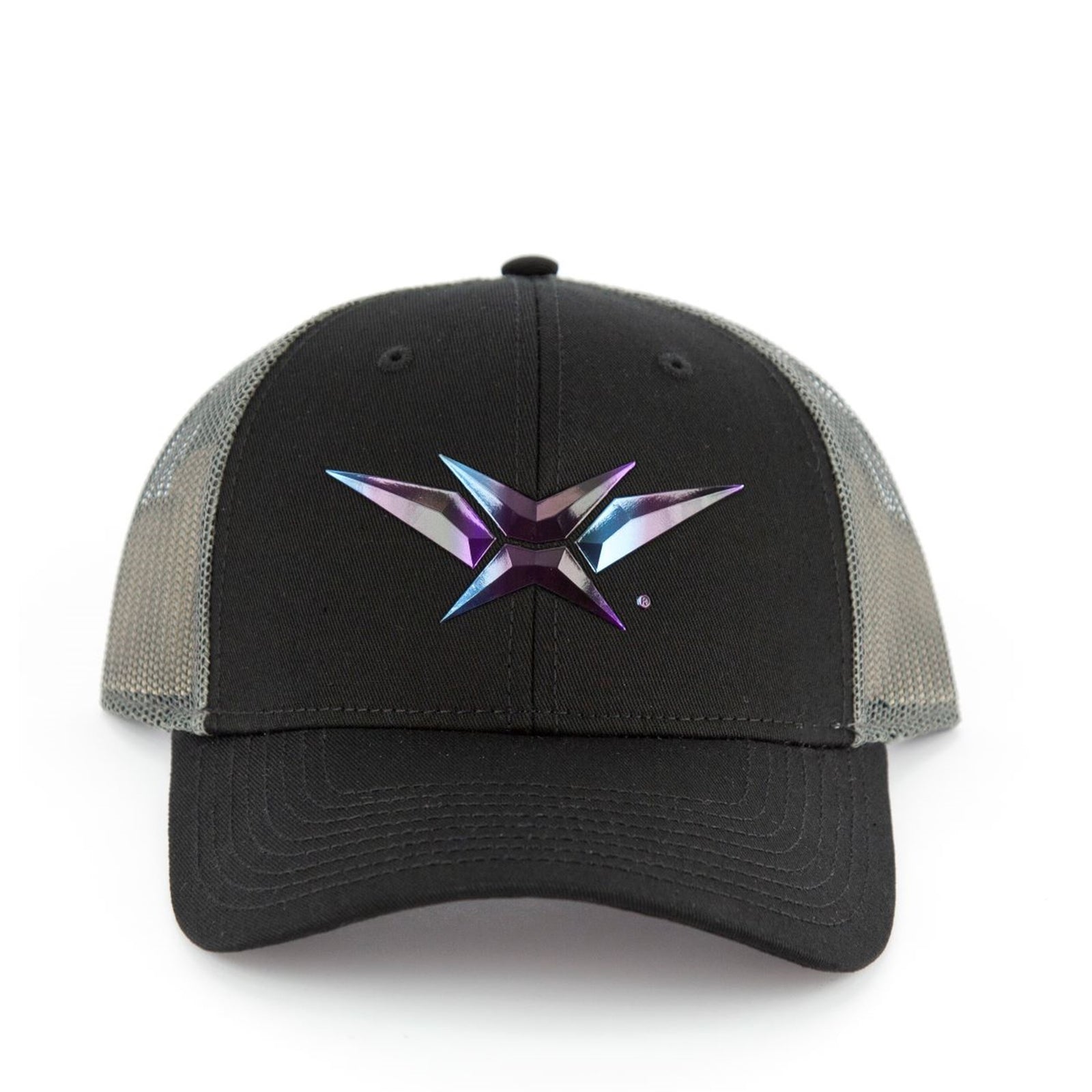 VEXUS® Black / Grey Mesh Iridescent Wingman Logo Hat