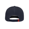 Back view of Vexus Navy Performance Flat Bill with perforated panels and adjustable snapback