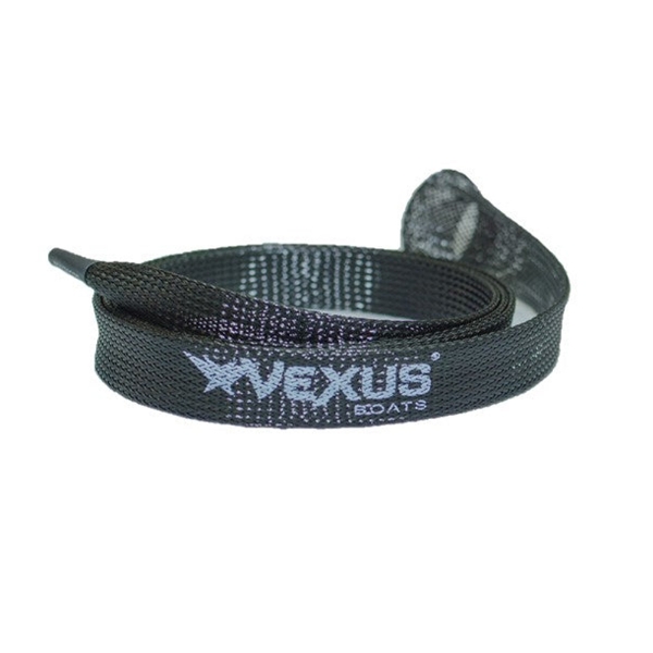 Black Vexus casting rod glove made of mesh sleeve material, coiled view