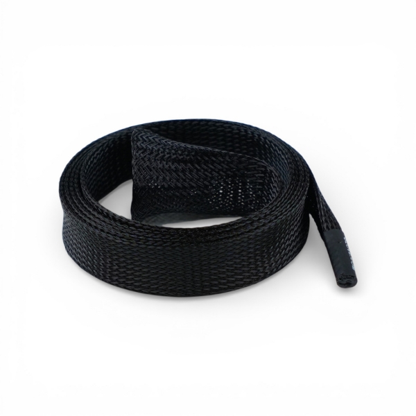 Black Vexus casting rod glove made of mesh sleeve material, coiled view