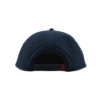 Rear view of Navy Performance Flat Bill with perforated panels and adjustable snapback closure