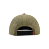 Rear view of Olive Performance Hat with perforated panels and adjustable snapback closure