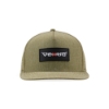 Front view of Olive Performance Hat with black Vexus logo patch